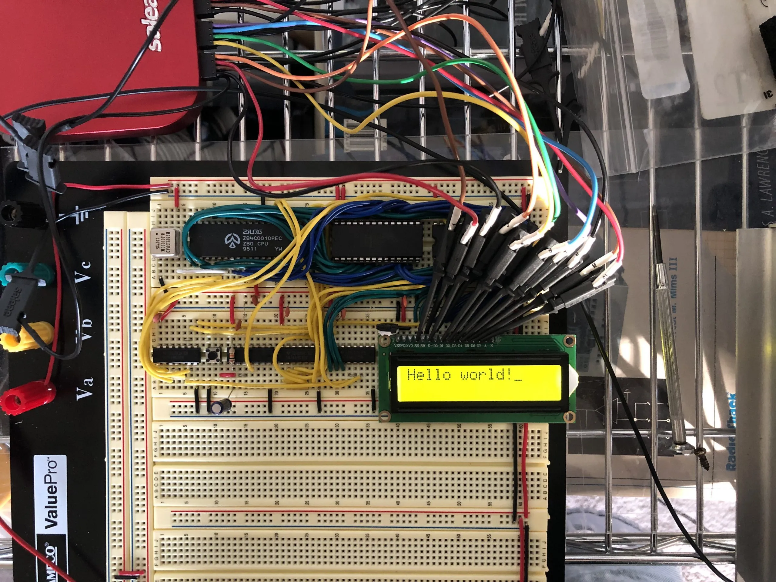 Breadboard Z80 w/LCD Display and Logic Analyzer